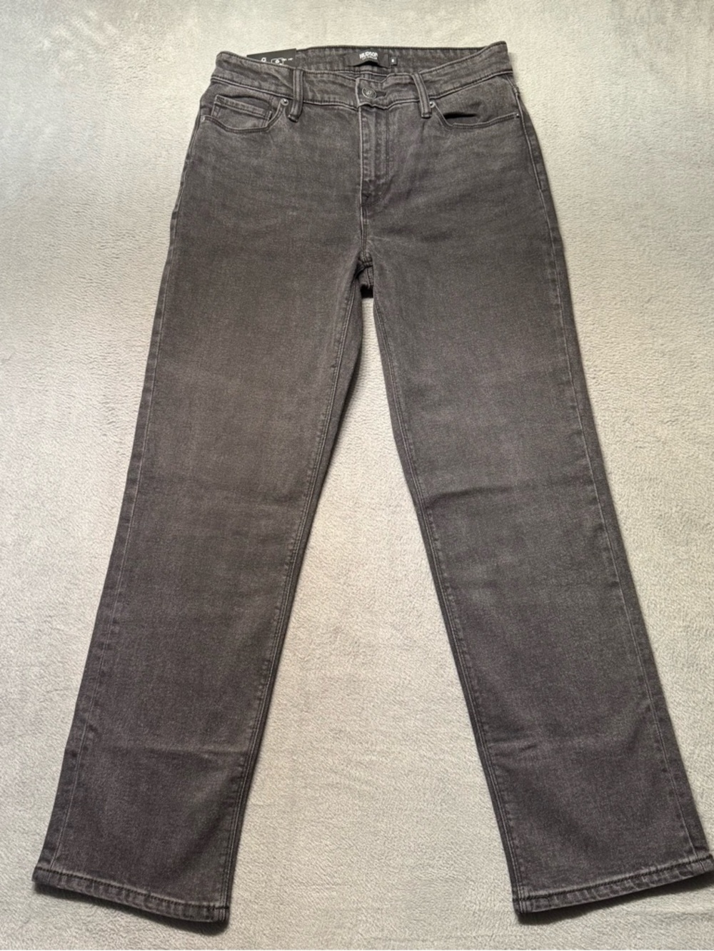 HUDSON Los Angeles Womens 8/29 Mid Rise Straight Jeans Gray Stretch Denim NWT